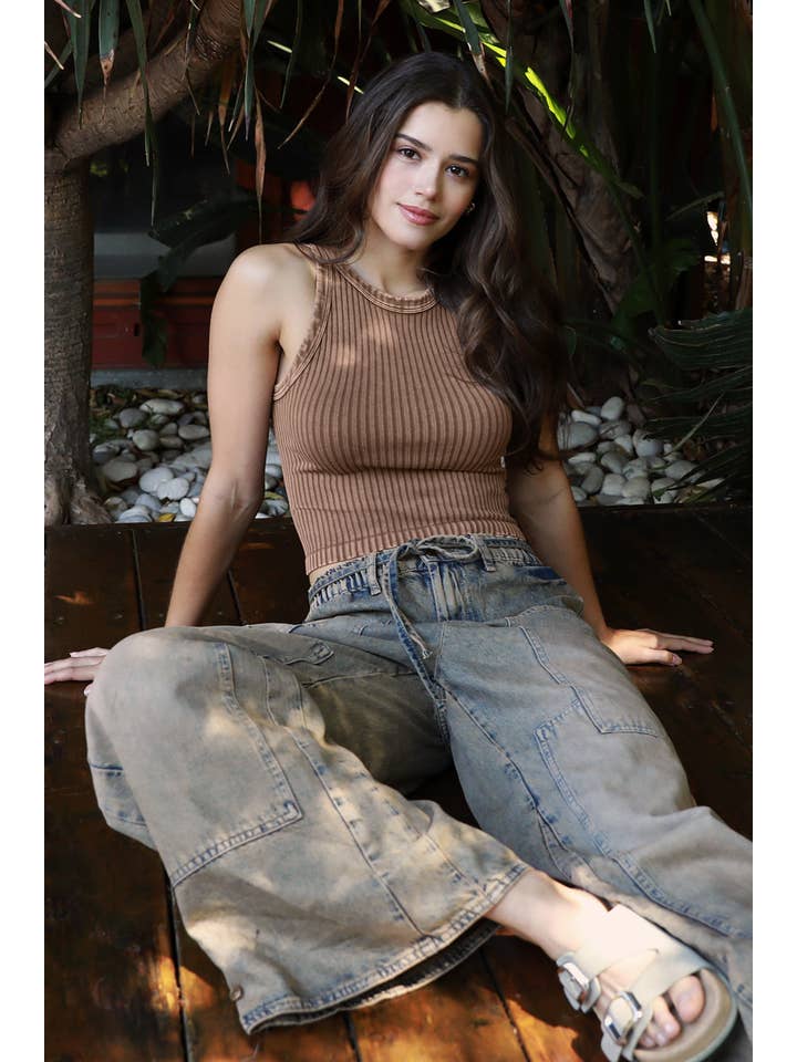 NIKIBIKI - Vente Débardeur – femme - NS8358 - Débardeur vintage à larges côtes24