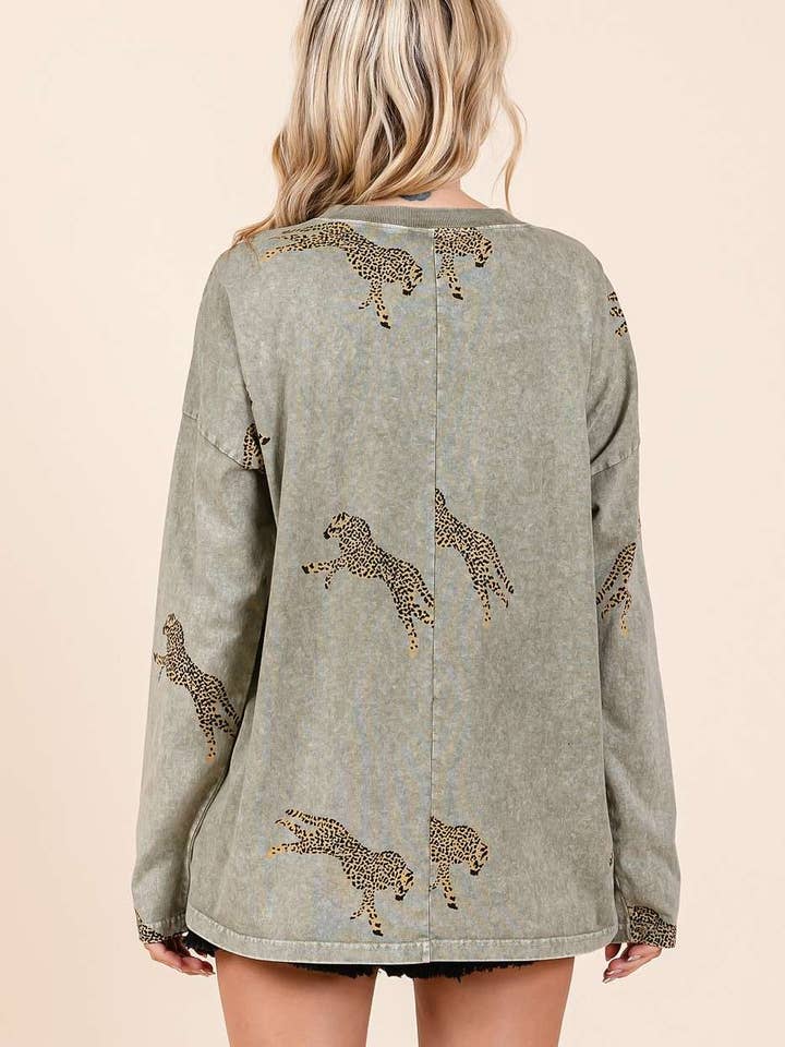 mittoshop - Wholesale Knit Top - Women's - MINERAL WASH CHEETAH PRINT LONG SLEEVE TOP7