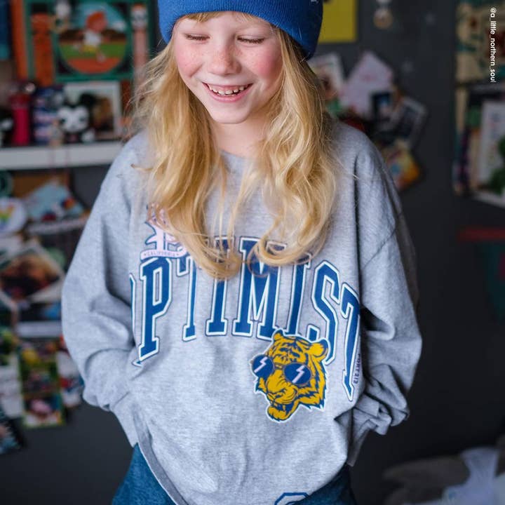 Kids Optimist Long Sleeve Tee-Grey-Girls, Boys for wholesale by Port 213