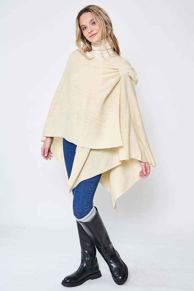 Hana - Venta al por mayor Poncho - Mujer - Ruana sólida con correa para el hombro35