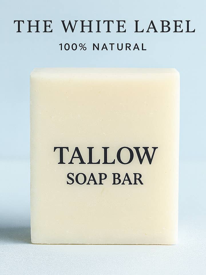 White Label All-Natural Tallow Soap Bar – Build Your Brand | Unscented & Lavender Mint | Your Brands Traditional All Natural Skincare by May's Naturals for wholesale by May's Naturals
