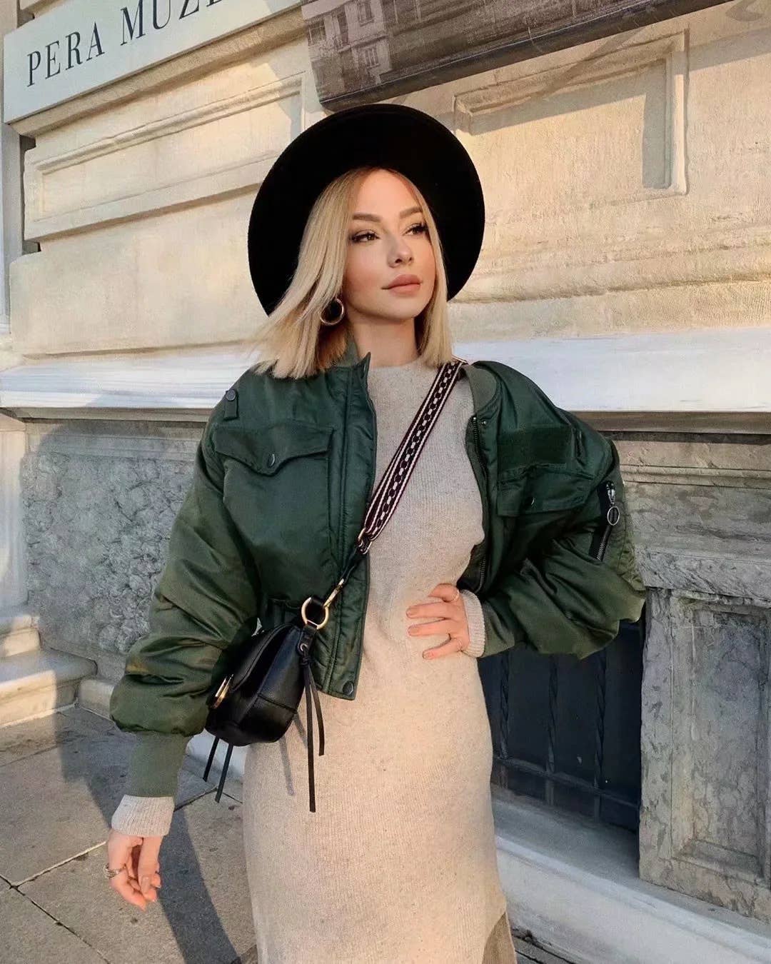 GREEN Flight jacket-style short cotton-padded jacket for wholesale on Faire1