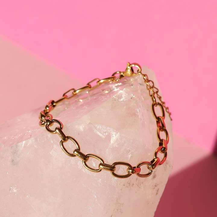 Kornel - Oval Link Chain Bracelet Gold for wholesale by MeloMelo