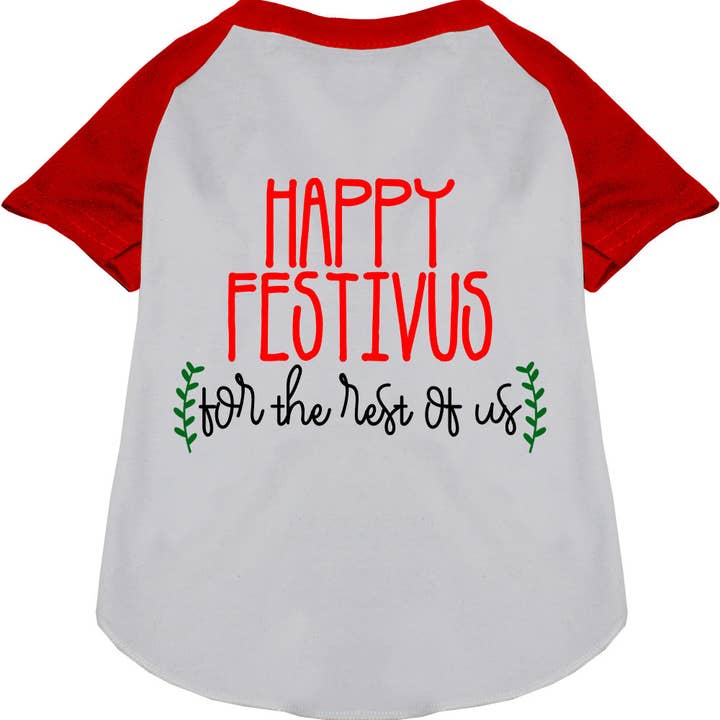 Fröhliches Festivus Haustier Raglan-Shirt für den Großhandel von As You Wish Apparel