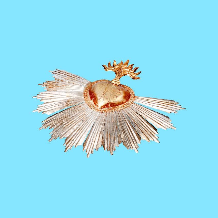 PINK PAMPAS - Wholesale Wall Accent - Maxi Cuore Ex Voto Mexican Handcrafted Gold Leaf1