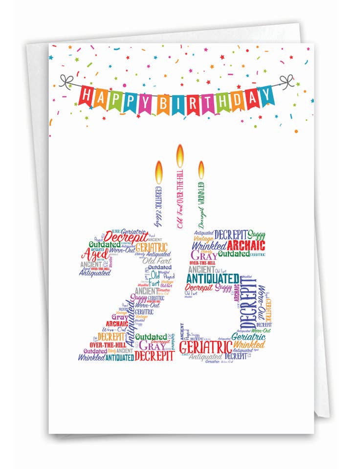 Birthday Card - Word Cloud-25 for wholesale by NobleWorks
