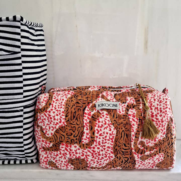 kikooni – Großhandel Schmink-/Kosmetiktasche – handgemachte Kosmetiktasche "h.Leopard"