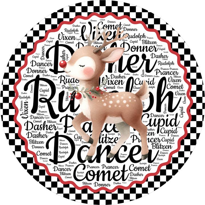 Christmas Sign, Reindeer Sign, DECOE-5357-DH, 18" Door Hanger for wholesale by DecoExchange