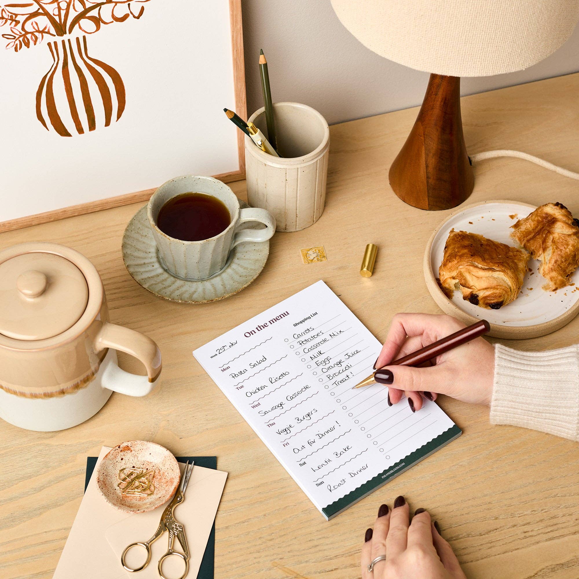 Ink & Bloom - Vente Agendas - Bloc-notes A5 pour planificateur de repas hebdomadaire avec liste de courses4