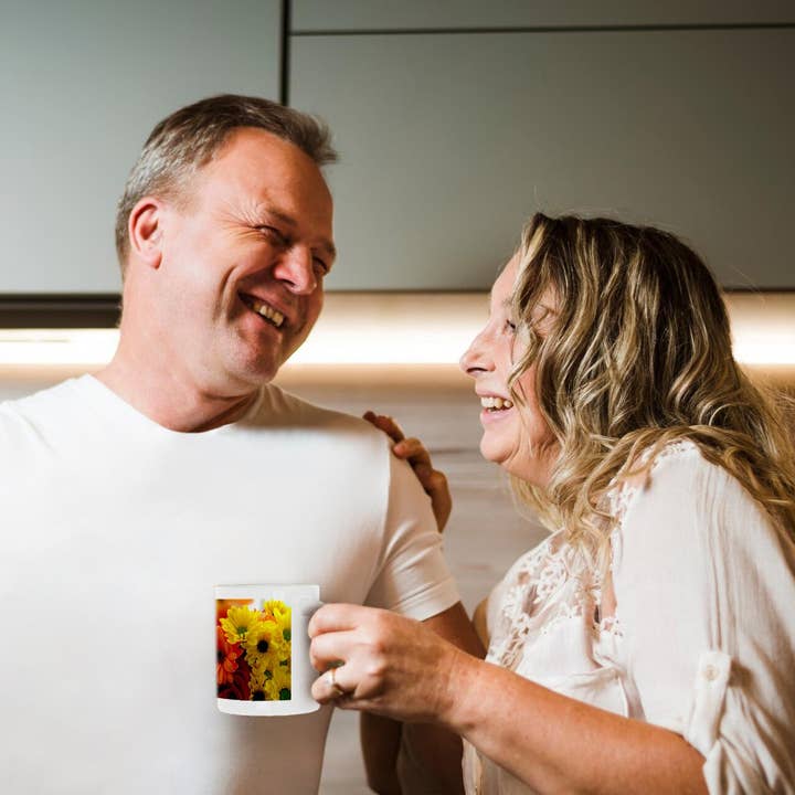 3dRose - Wholesale Coffee Mug - 3dRose, Sunny Faces, Brightly colored daisies give off a sunny disposition, Mug10