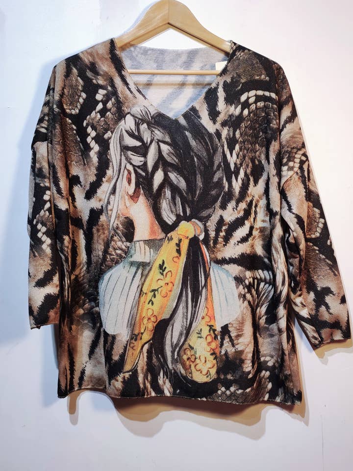 Tuniek met print (Ness Ruban Caud Brillante) voor wholesale door Pomelo paris