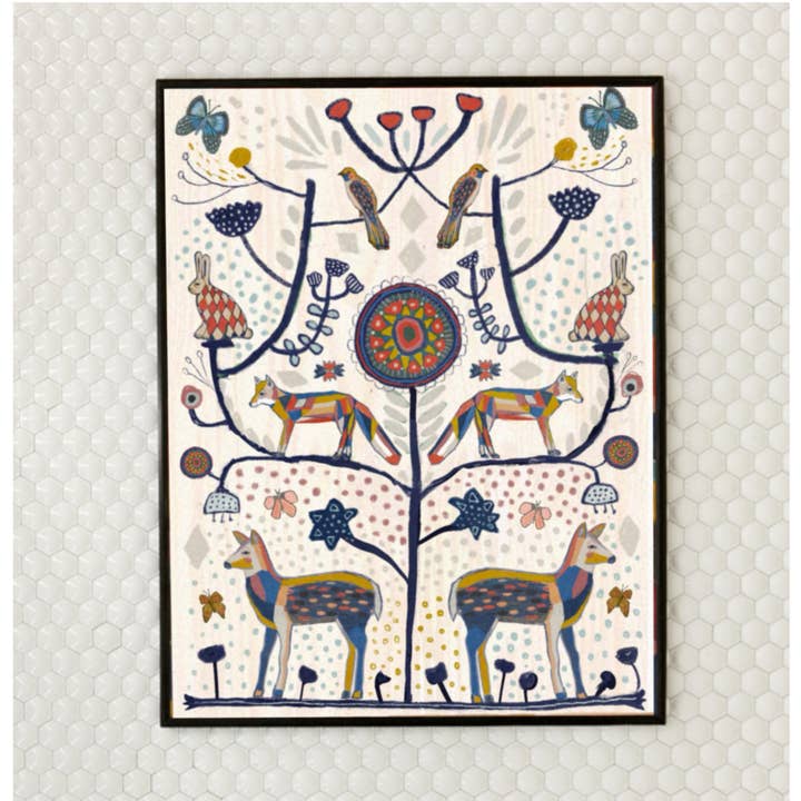 Kunstdruk (8x10). Volksdierenboom voor wholesale door Blueberry Road Cards