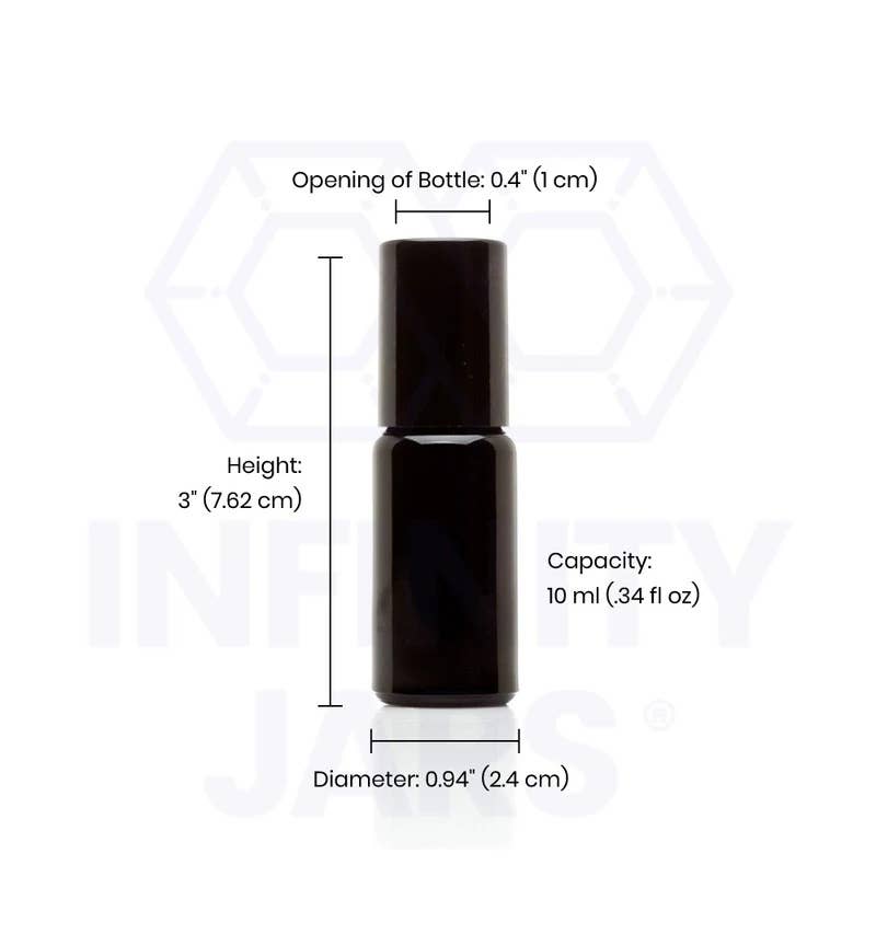 Infinity Jars - Wholesale Essential Oil Holder - 10 ml Glass Roller Applicator Bottle2