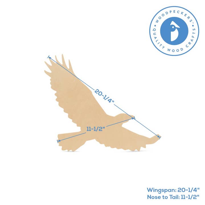 Woodpeckers Crafts - Wholesale Cutouts - 16" Wood Eagle Cutout