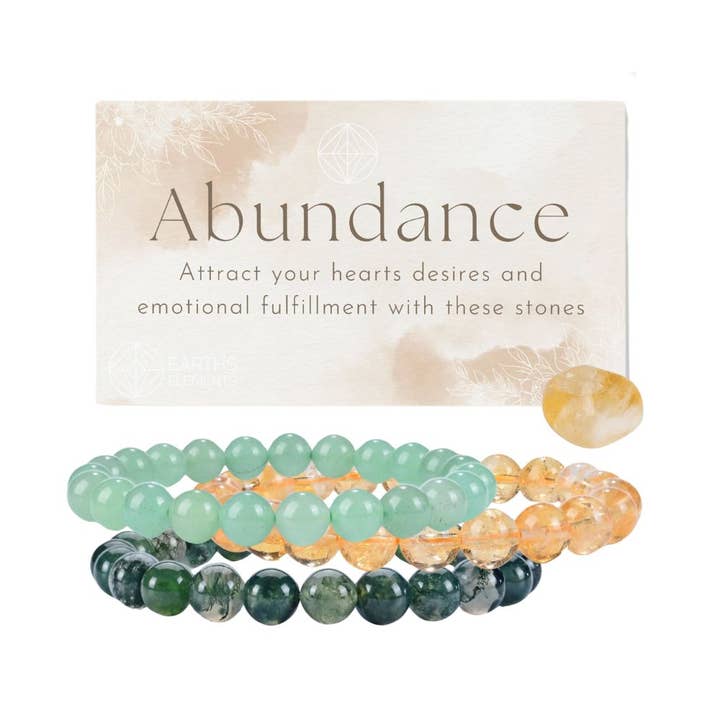 Earths Elements Wholesale - Wholesale Beaded Bracelet - Intentions Bracelet Abundance 8mm