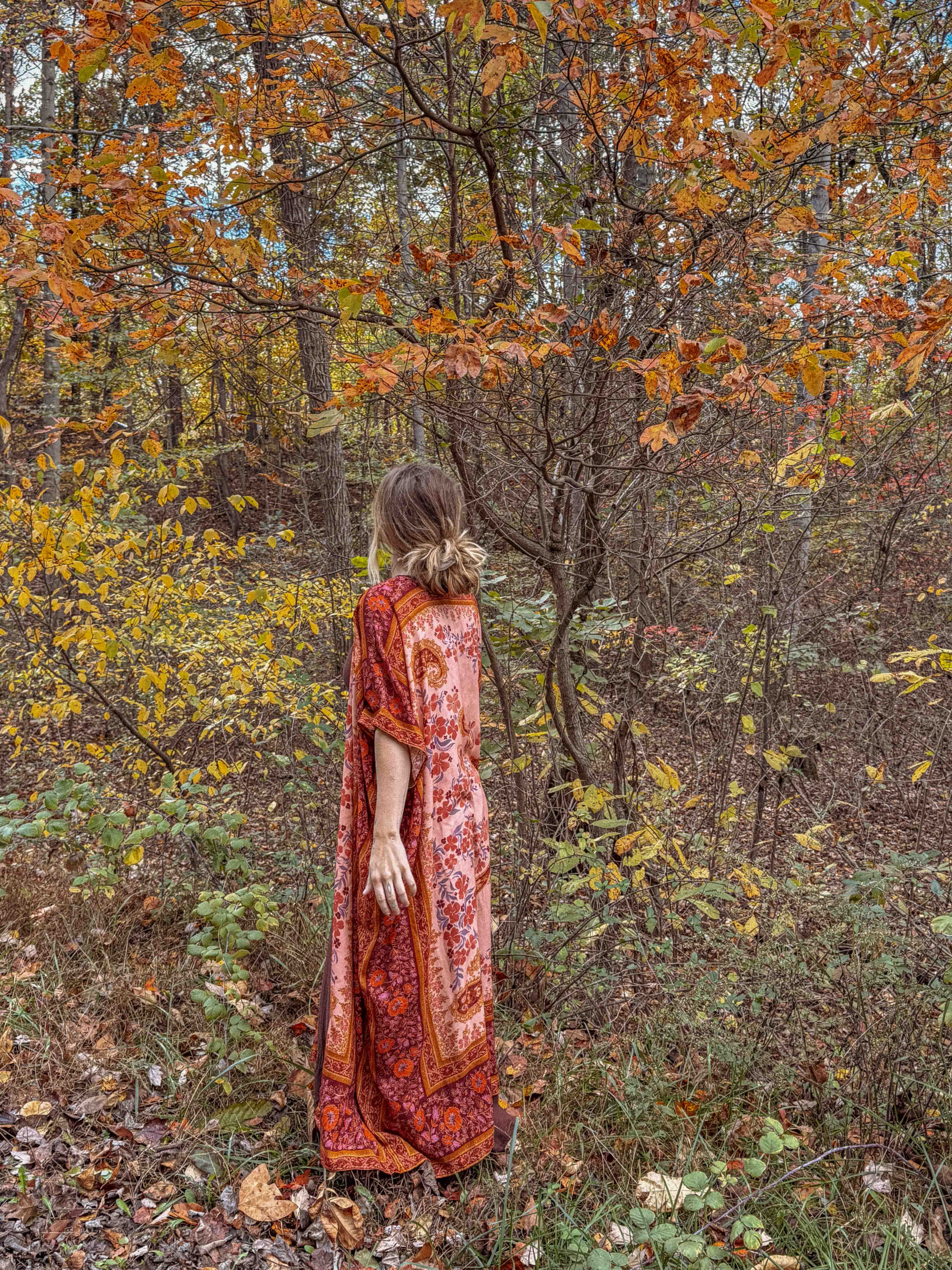 Gardenbelle Shop - Wholesale Kimono - Women's - Fall Printed Long Duster Kimono, Floral Long Open Kimono7