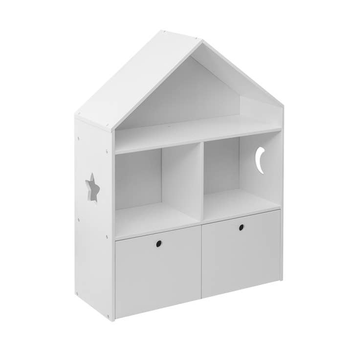 Bibliothèque Pour Enfants Coffre à Jouets En Bois Blanc pour la vente par Mobili Rebecca