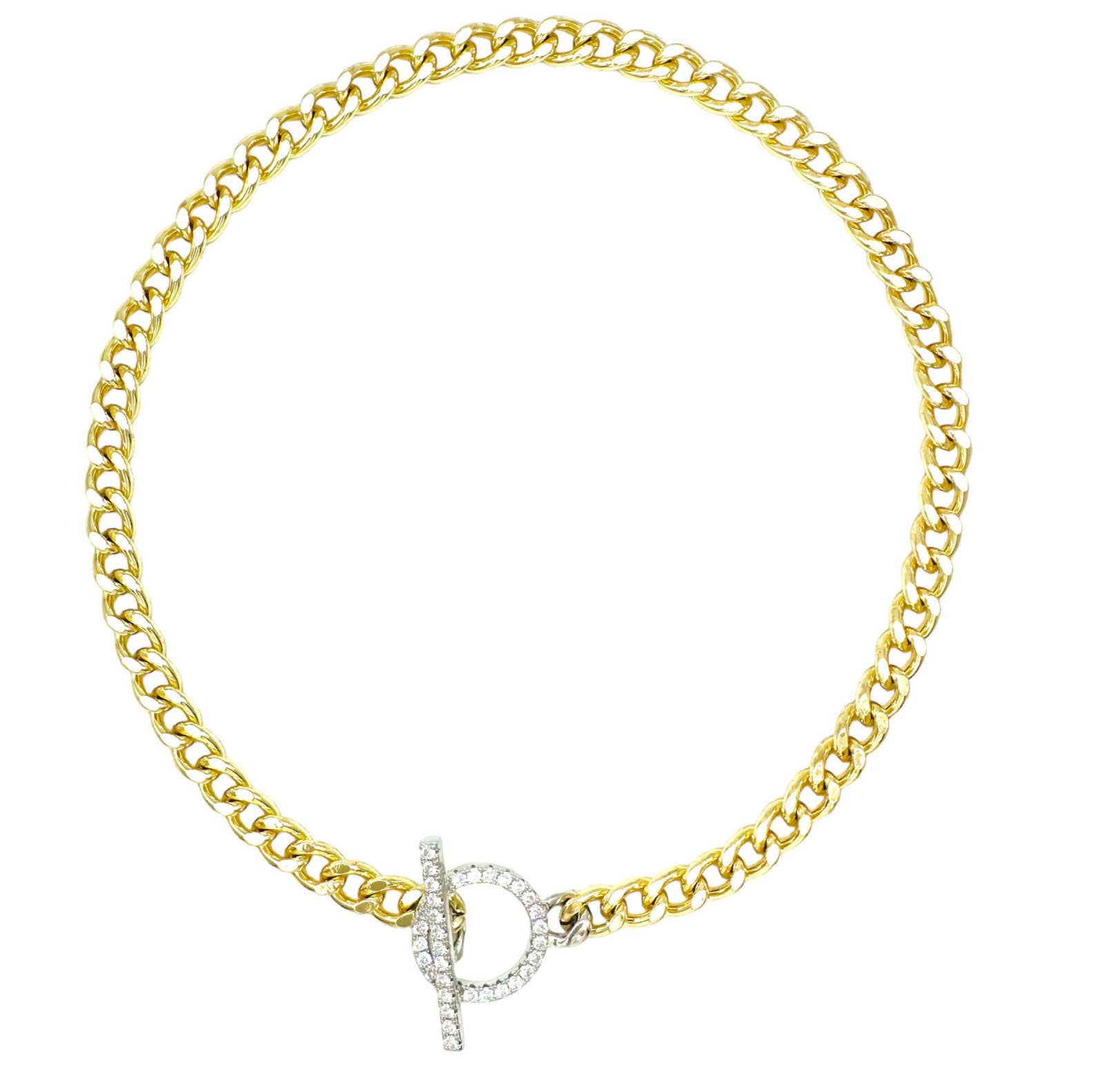 My Best Kept Jewelry - Wholesale Link & Chain Necklace - Crystal Signature Toggle Statement Necklace -2 options 0