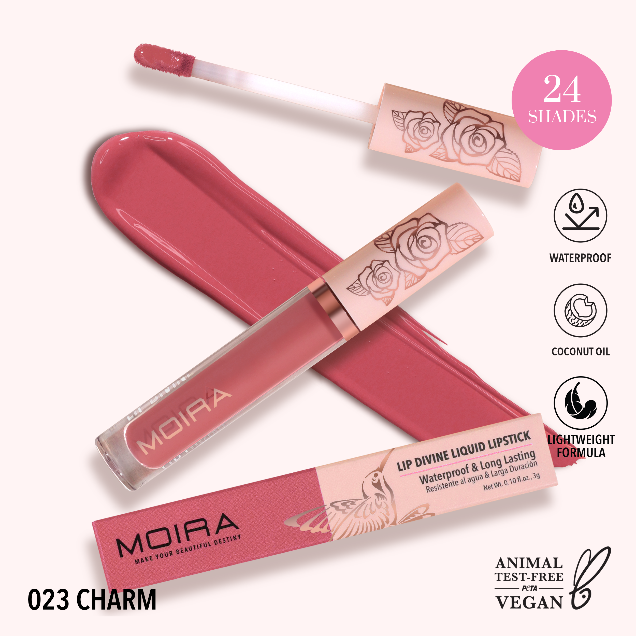 Moira Cosmetics - Venta al por mayor Barra de labios - Lápiz labial líquido Lip Divine (023, Charm)0