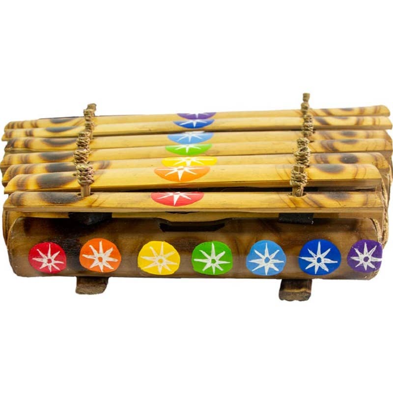 Kheops International inc. - Wholesale Musical Instrument - Xylophone-Bamboo-Hand Painted Chakras 11"X13"2