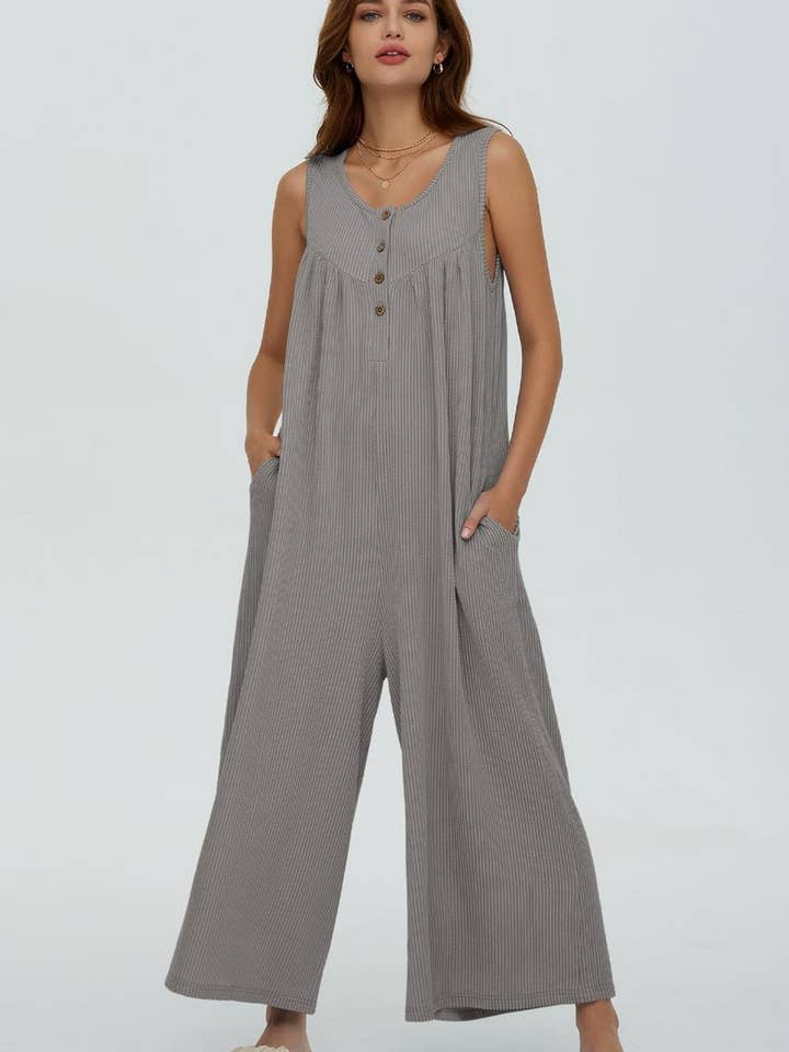 NINEXIS - Wholesale Jumpsuit - Women's - CWSJS0720_SOLID COLOR CASUAL LOOSE POCKET JUMPSUIT20
