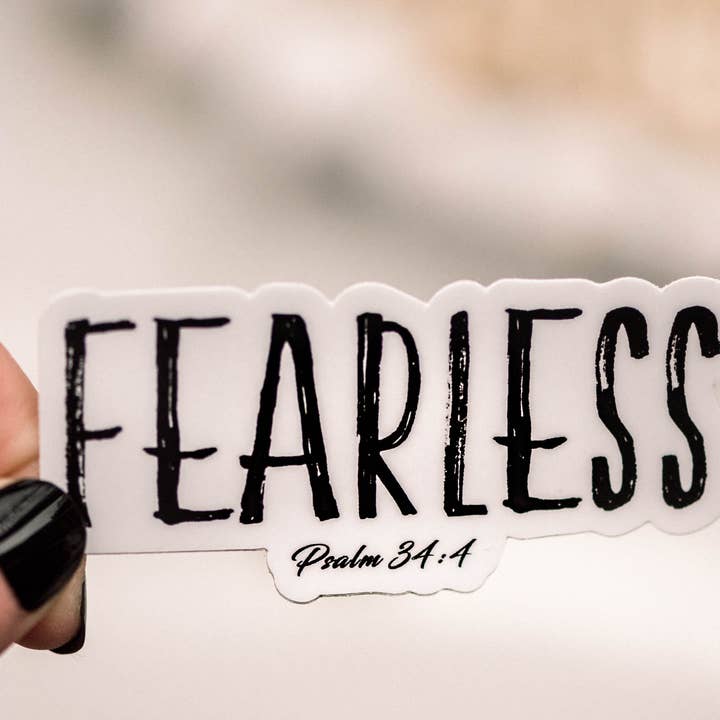 Frygtløs Christian Vinyl Sticker, 3x1 i for engroshandel hos Savannah and James Co