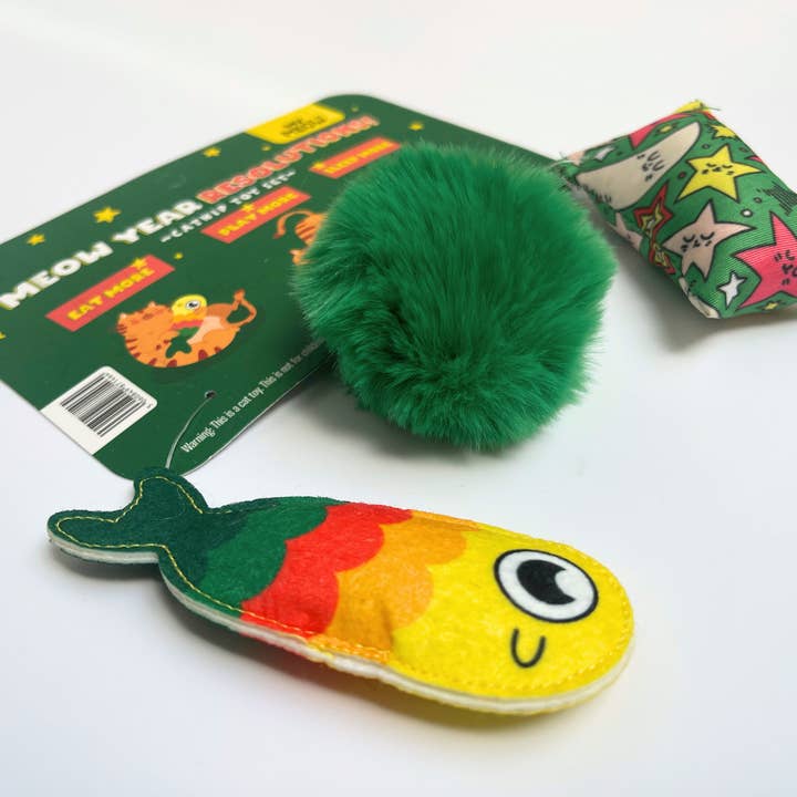 WufWuf - Wholesale Pet Toy Set - Cat - MyMeow Meow Year Resolutions, Catnip Toy Set