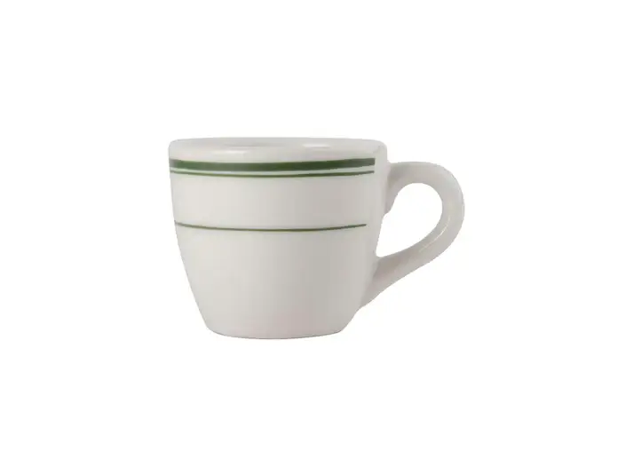 Green Banded Handpainted Ceramic Espresso Cup, 3.5oz for wholesale on Faire0