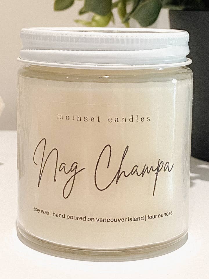 Nag Champa Mini - Bougie au soja 4 oz pour la vente par Moonset Candles