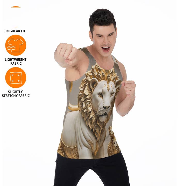 Camiseta regata masculina com estampa total por atacado de fullbreedcustom