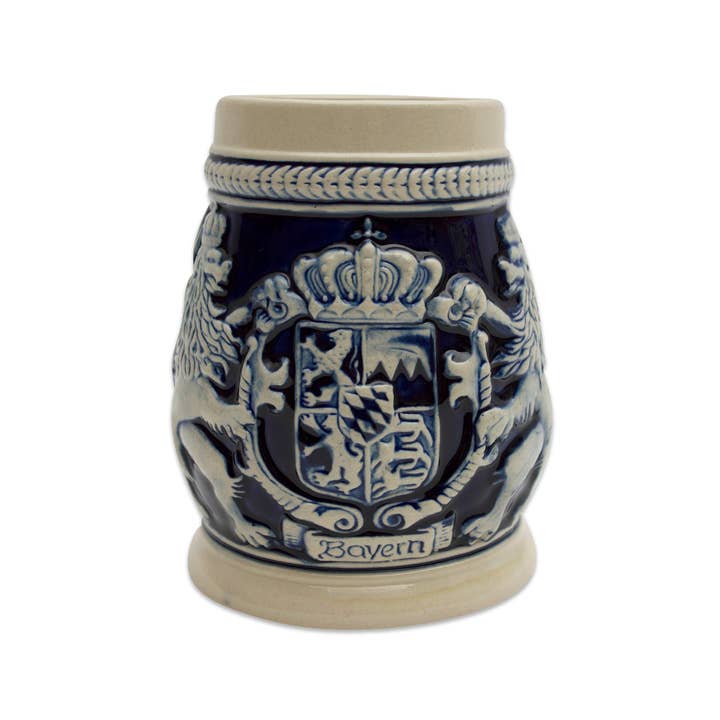 Bayern Coat of Arms Cobalt Blue German Beer Stein for wholesale by European Heritage Gifts