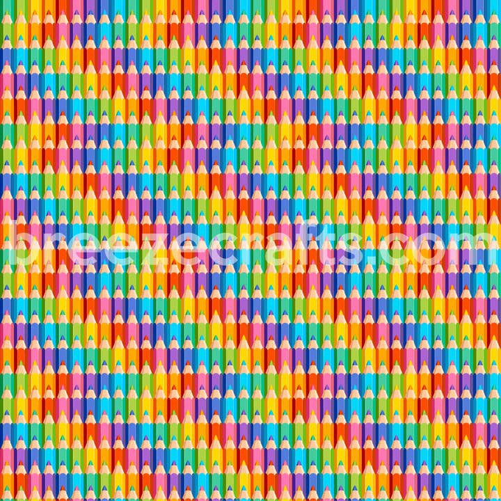 Rainbow Colored Pencil Pattern Sublimation Transfer Sheet for wholesale by BreezePrintCo