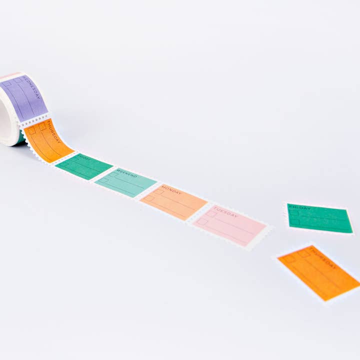 Pastel Days of the Week Stamp Washi Tape for wholesale by The Completist