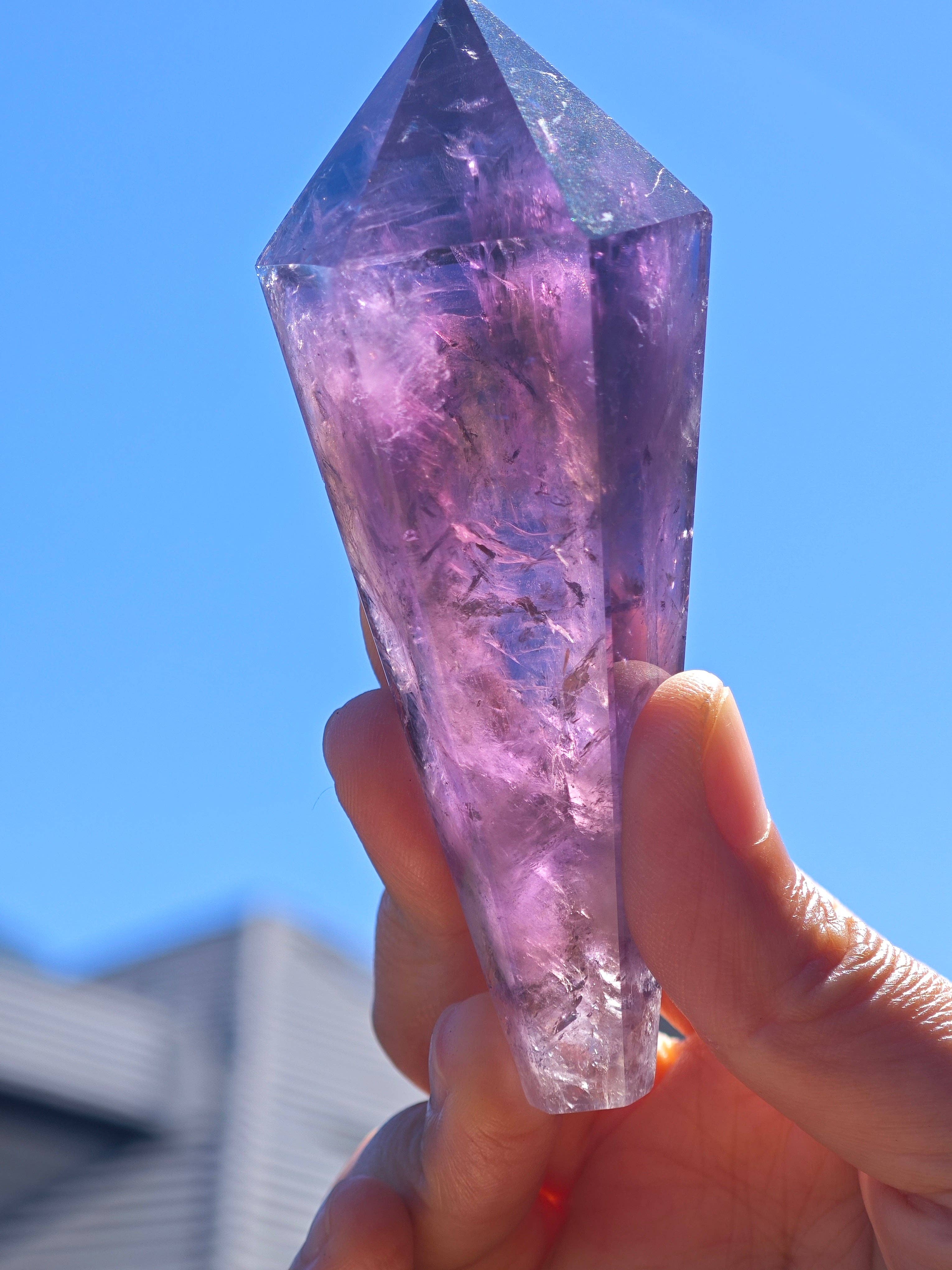 Moon Rituals - Wholesale Spiritual Stone/Crystal - Natural Brazilian Amethyst Wand - Point, Handle, Third Eye Chakra Crystal, Meditation Tool ,Christmas Crystal Gift5
