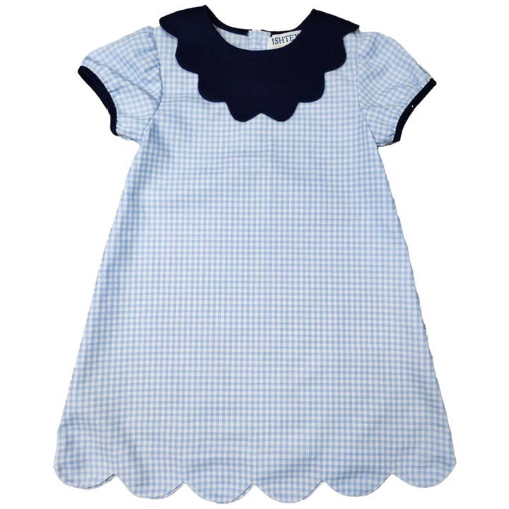 Blue Plaid Dress for wholesale by Ishtex Textile Products, Inc.