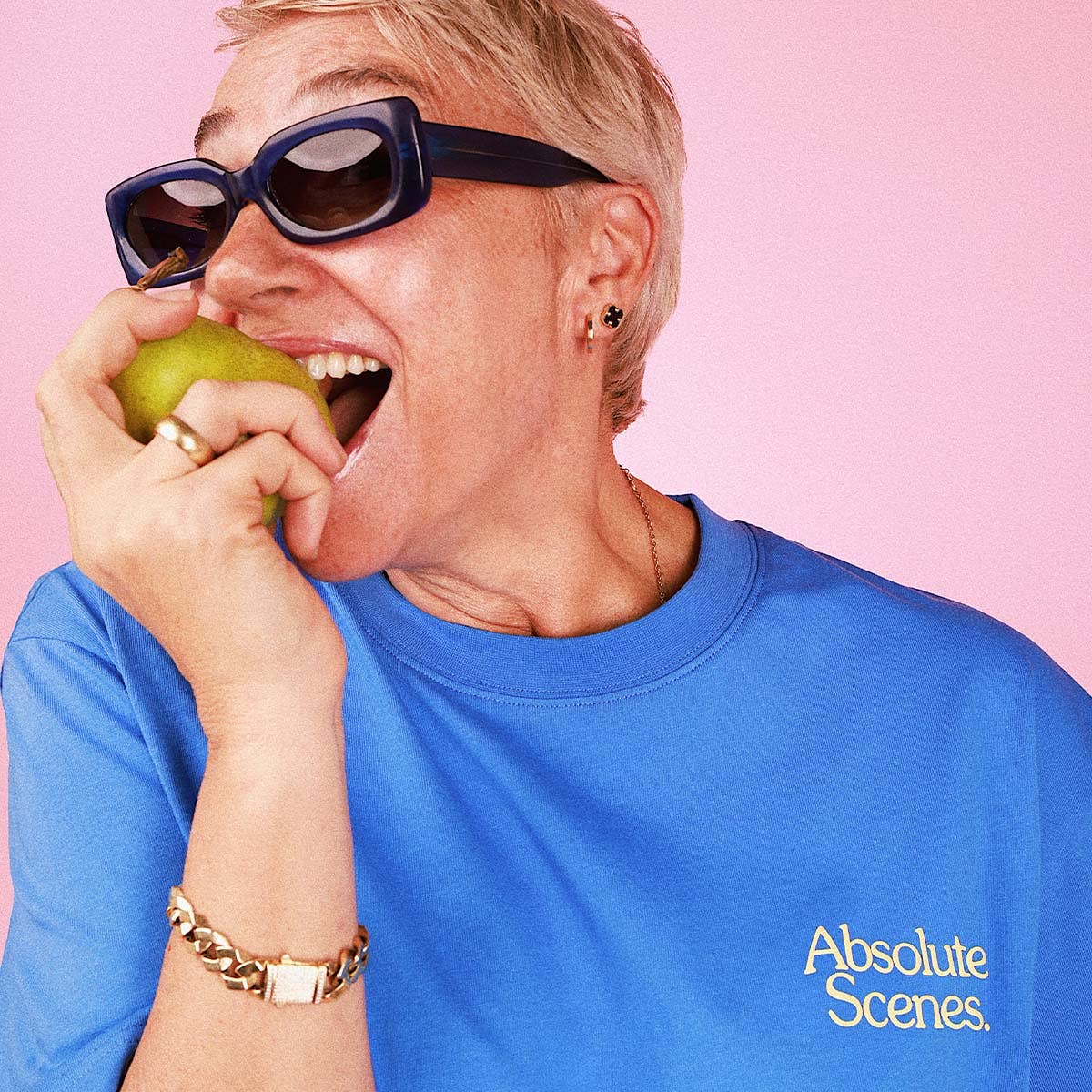 Absolute Scenes Slang Tee In Blue for wholesale on Faire2