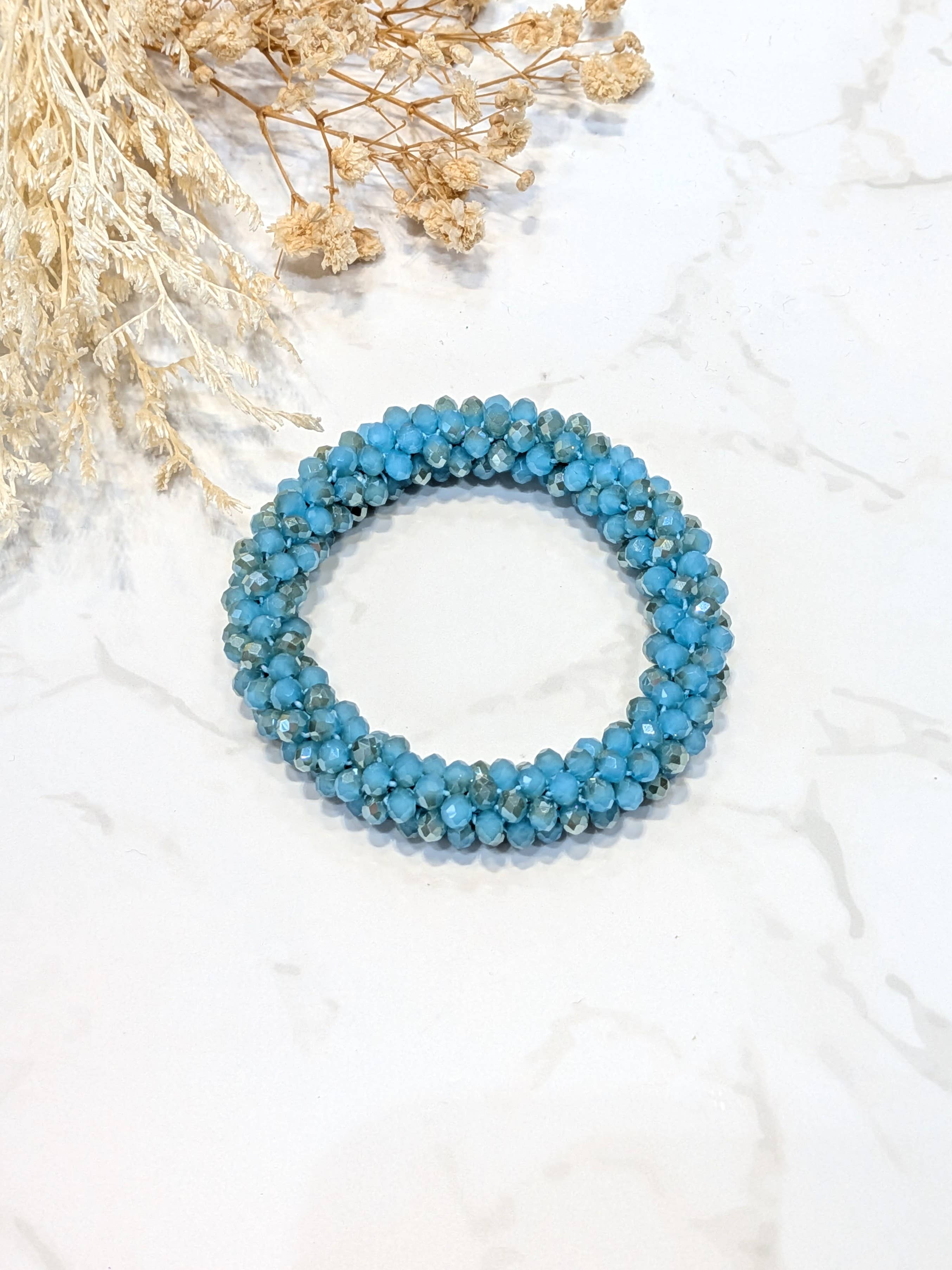 LOLO & YAYA - Wholesale Link & Chain Bracelet - Blue-tone crystal effect bracelet8