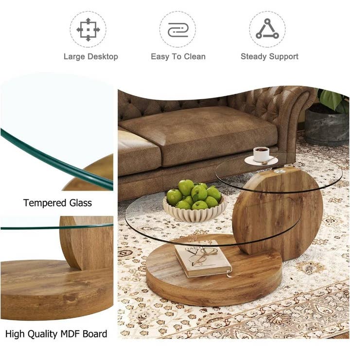 BlakOutlet - Wholesale Coffee Table - Modern Round Tempered Glass Coffee Tables