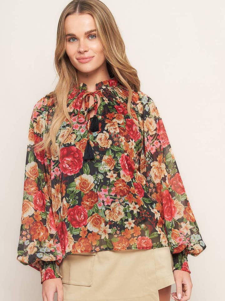 A printed woven top - IT13211 for wholesale by FLYING TOMATO