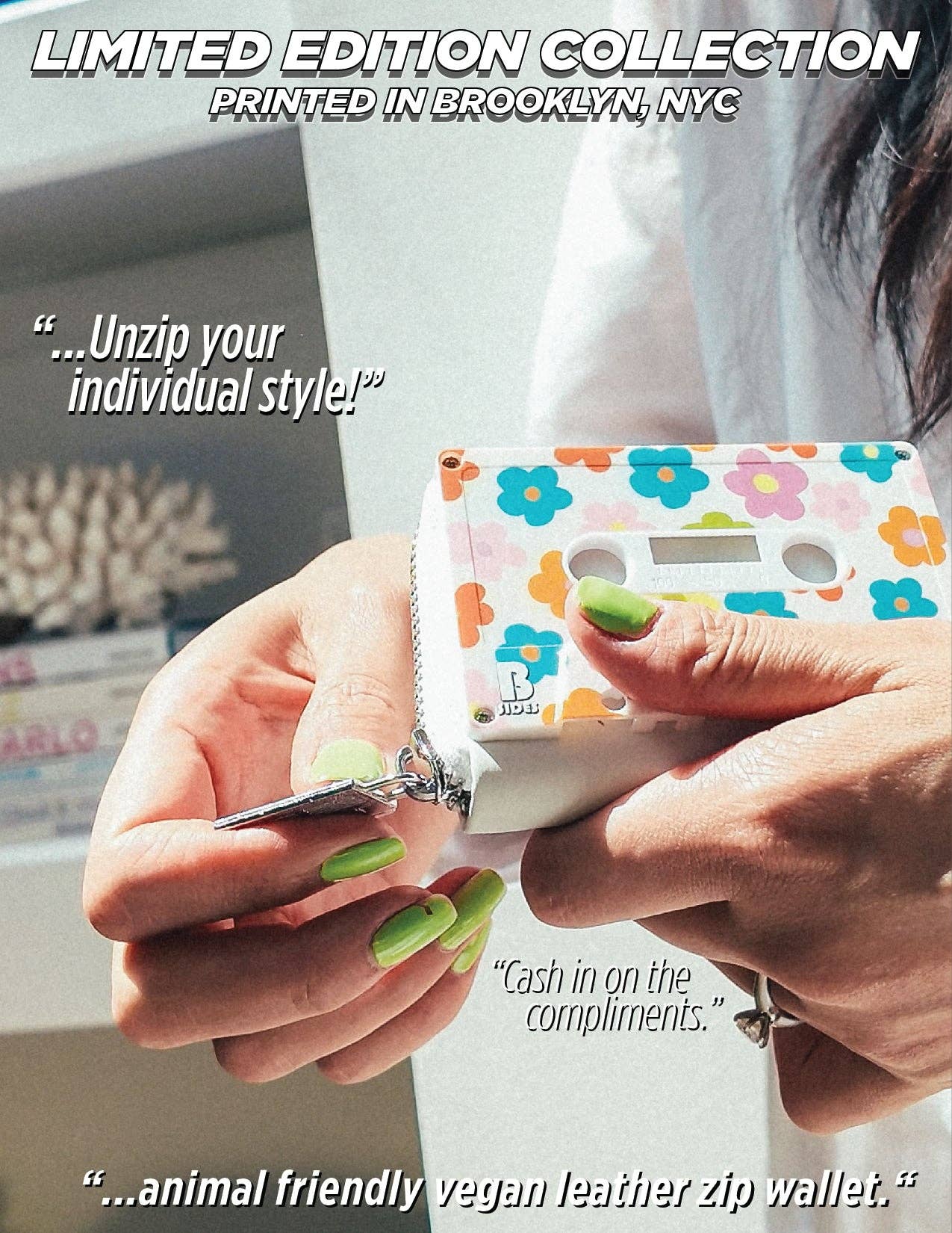 Fydelity – Engroshandel Tegnebog - Unisex – 70297: Kassettebåndspung | Begrænset Udgave | Multi-Poppy5