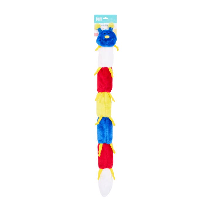 ZippyPaws - Wholesale Pet Toy - Dog - Zippy Caterpillar - Primary Colors6