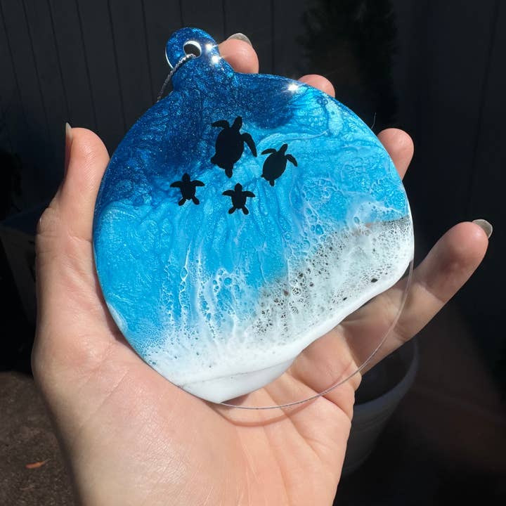 TBM Creations LLC - Wholesale Ornament - Resin Ocean Ornaments - Sea turtle variety | Beach Christmas11