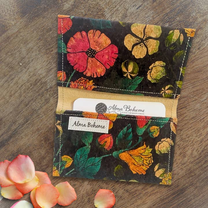 Alma Boheme Handmade - Wholesale Wallet - Women's - Cork Bifold Wallet / Card Holder - Nature prints38