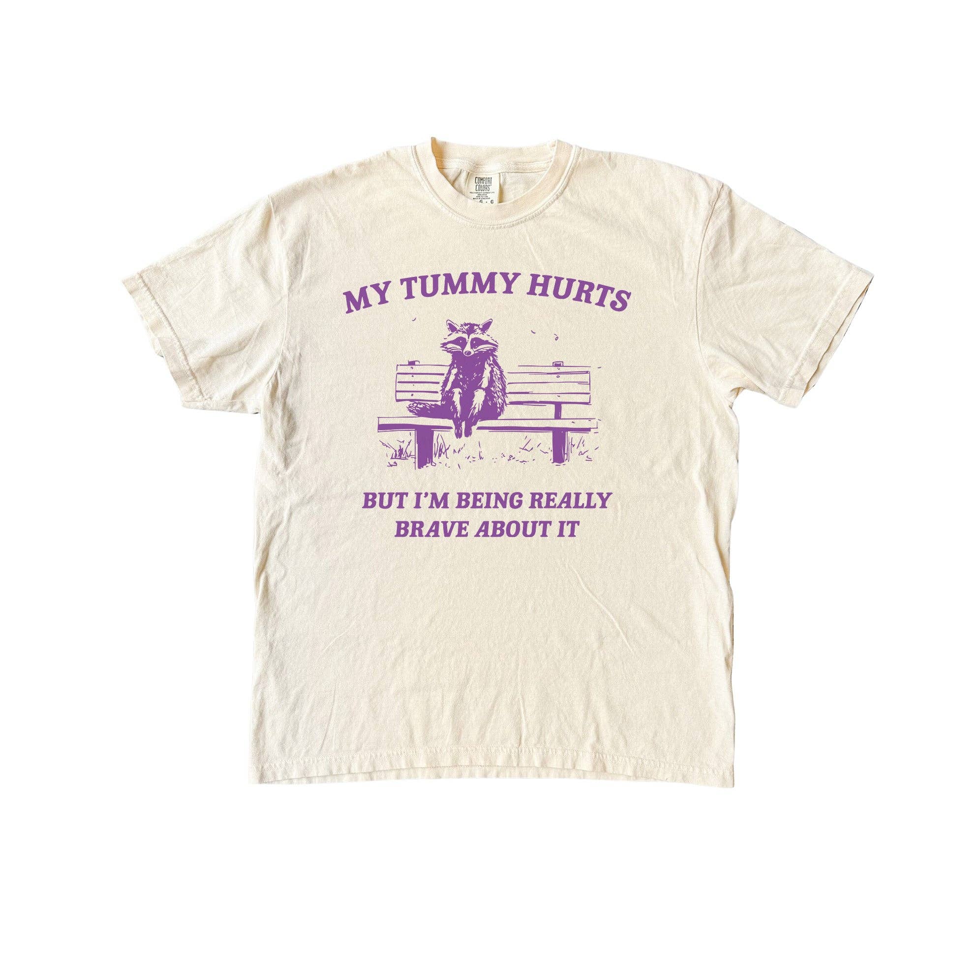 Blue Giraffe Inc - Wholesale Screen Printed T-Shirt - Women's - My Tummy Hurts T-Shirt0