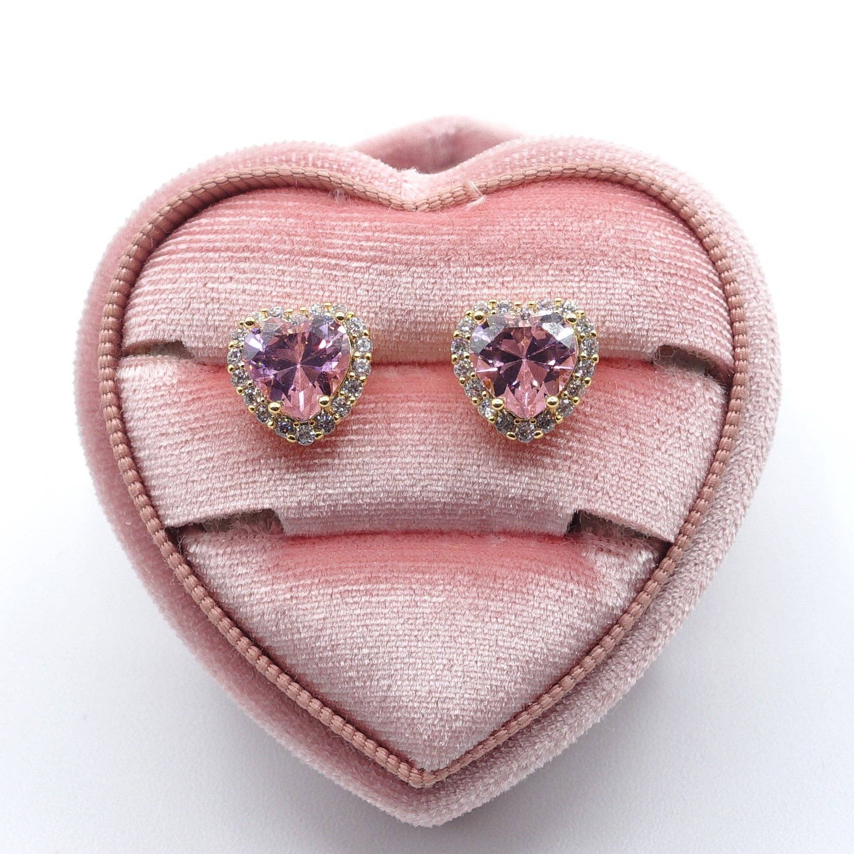 Daemon srls - Wholesale Stud/Post Earrings - DIANA ~Orecchini a bottone con cubic zirconia a forma di cuore4