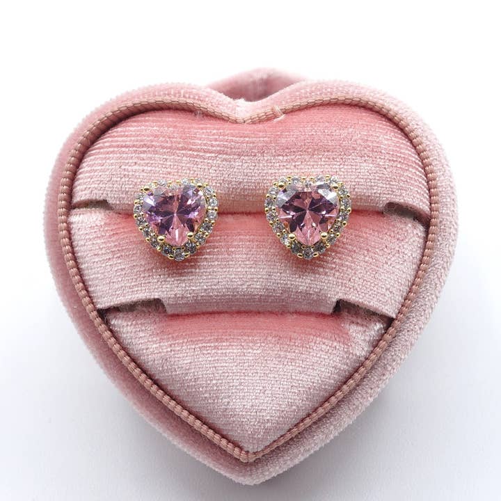 Daemon srls - Wholesale Stud/Post Earrings - DIANA ~Orecchini a bottone con cubic zirconia a forma di cuore4