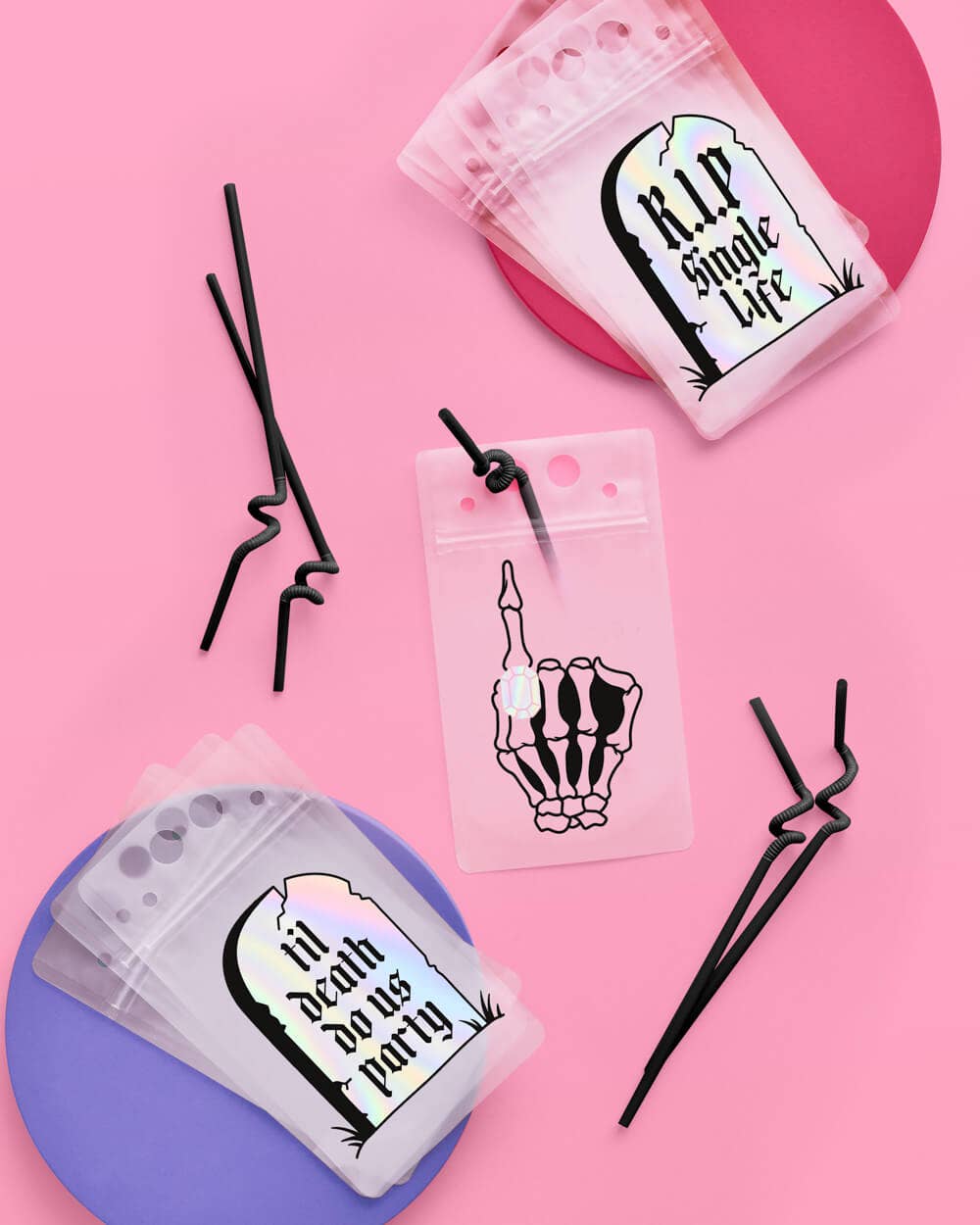 xo, Fetti - Wholesale Disposable Cup - RIP Single Life Drink Pouches, Bachelorette Party2