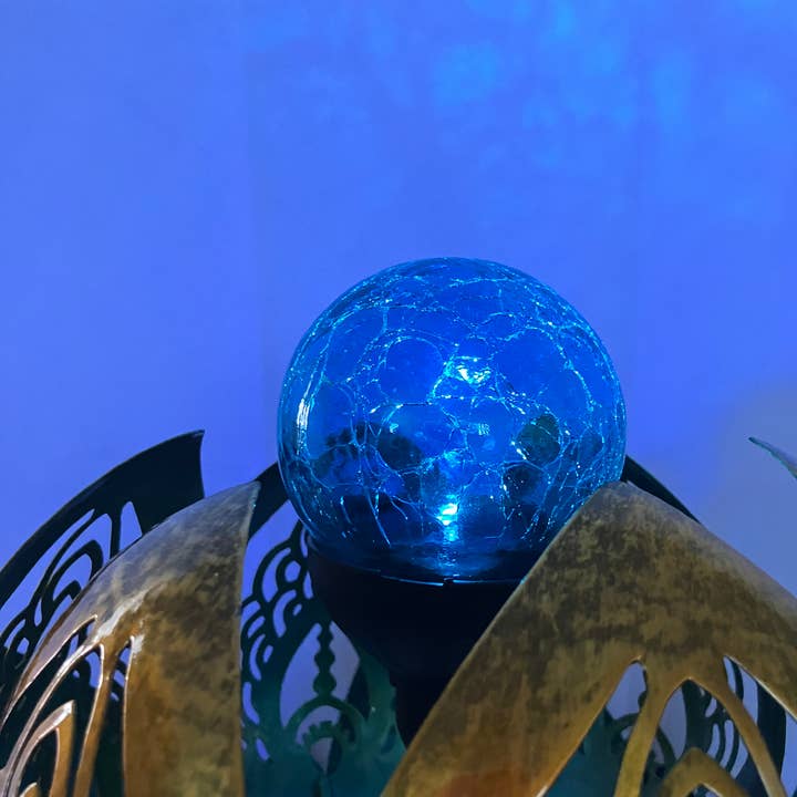 Continental Art Center - Wholesale Wind Spinner - Solar Horizontal Metal Kinetic Lotus Wind Spinner Stake3