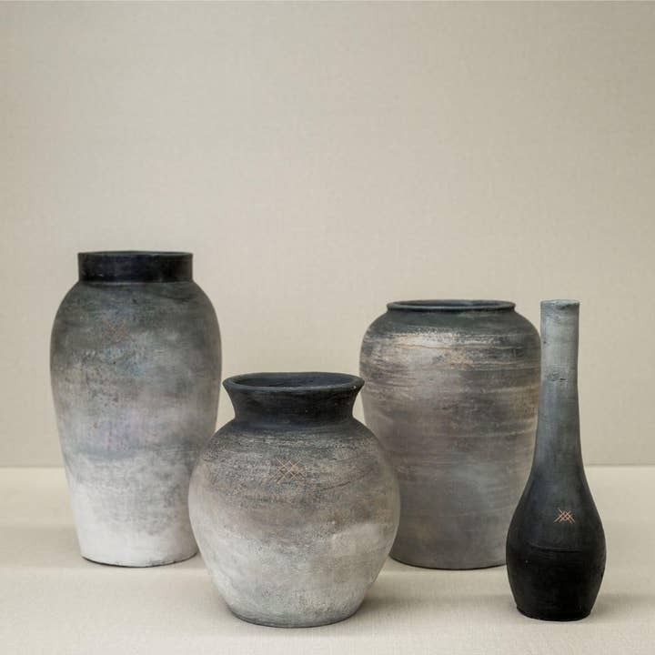 Blå/grå ombre vaser sæt med 4 for engroshandel hos The Meraki Lifestyle