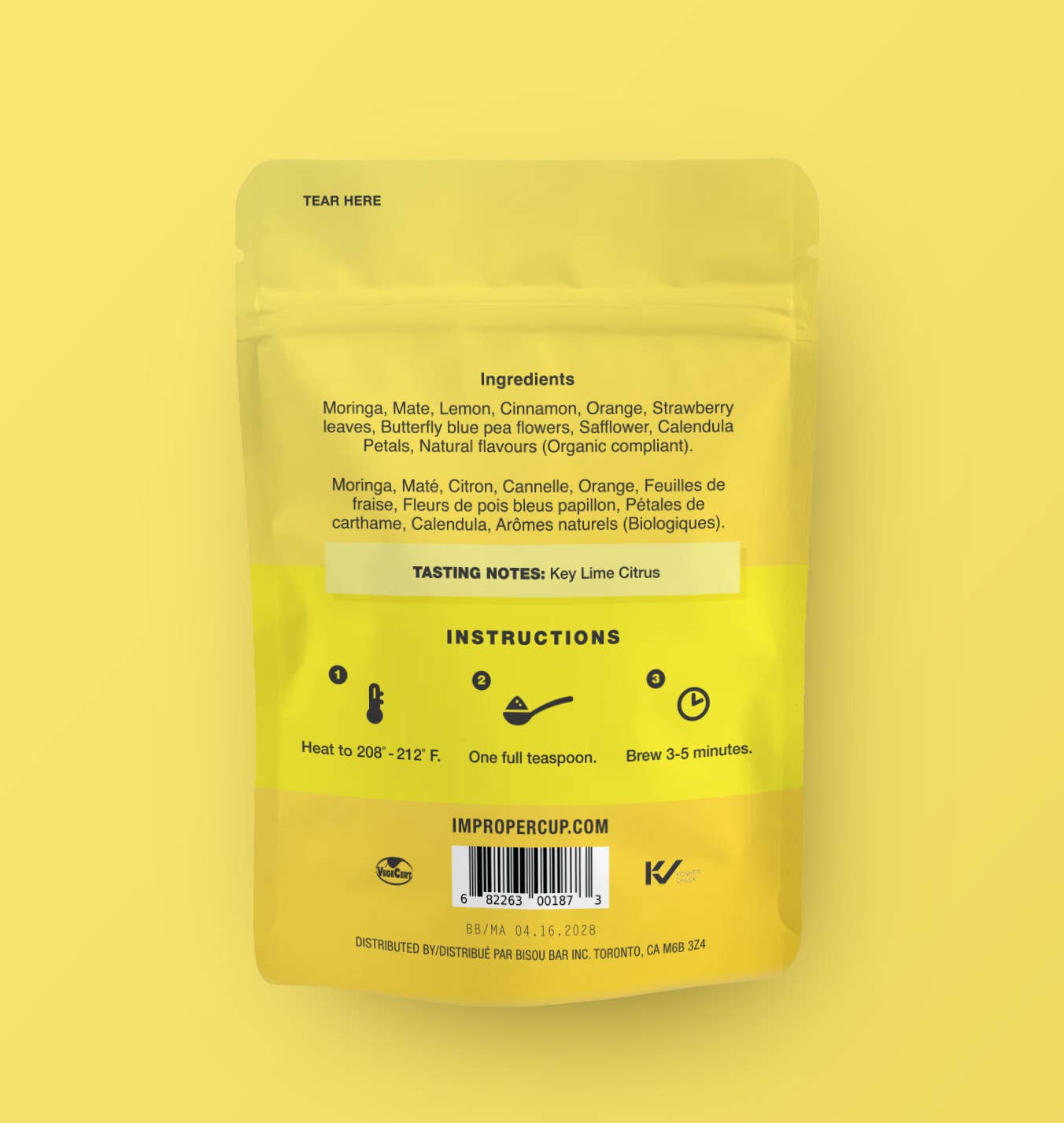 Improper Co. (No duties | Ships from CAN/USA) – wholesale Health/detox tea – Ray Of F’in Sunshine Herbal tea, 20 Servings, Tea Blend1